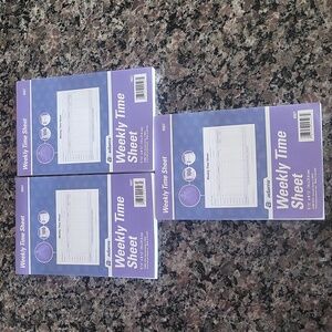 Weekly time Sheet each 100 pages 3 pads ADAMS # 9507 5 1/2 " x 8 1/2" new